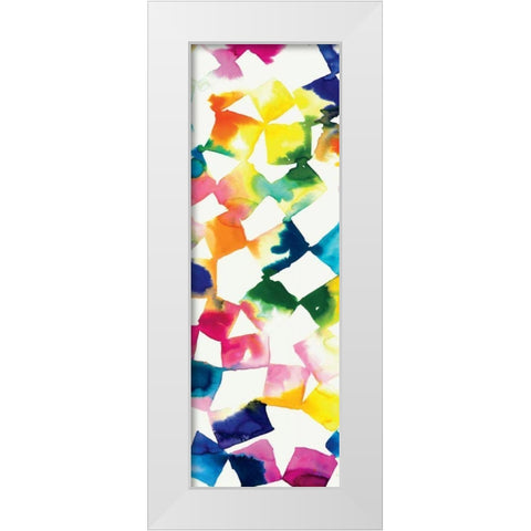 Colorful Cubes III White Modern Wood Framed Art Print by Wild Apple Portfolio