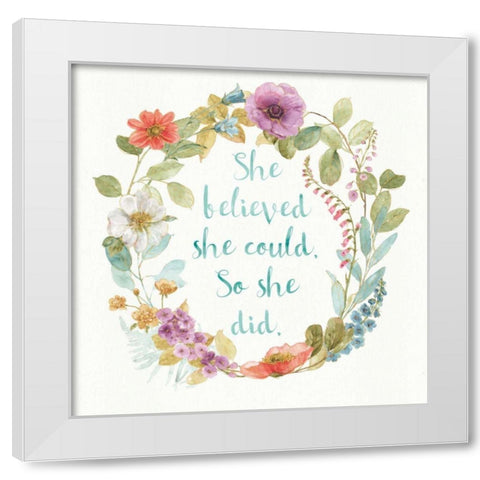 Rainbow Seeds Wreath I White Modern Wood Framed Art Print by Audit, Lisa