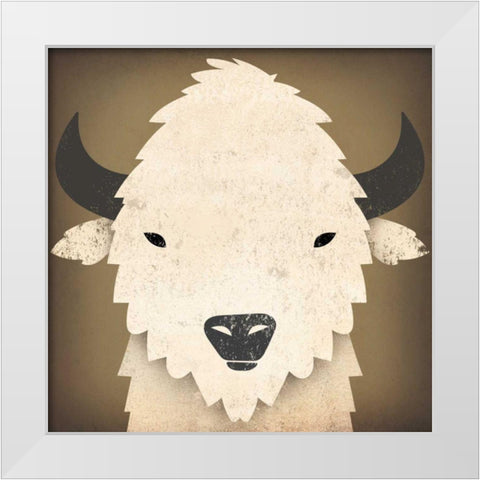 Buffalo I White Modern Wood Framed Art Print by Fowler, Ryan