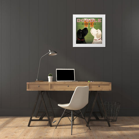 Doodle Beer Double III White Modern Wood Framed Art Print by Fowler, Ryan