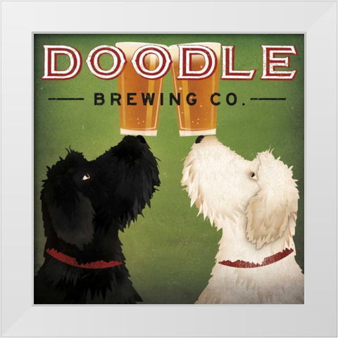 Doodle Beer Double III White Modern Wood Framed Art Print by Fowler, Ryan