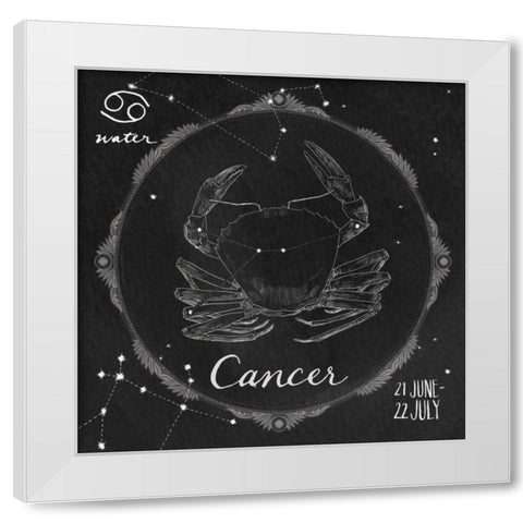 Night Sky Cancer White Modern Wood Framed Art Print by Miller, Sara Zieve