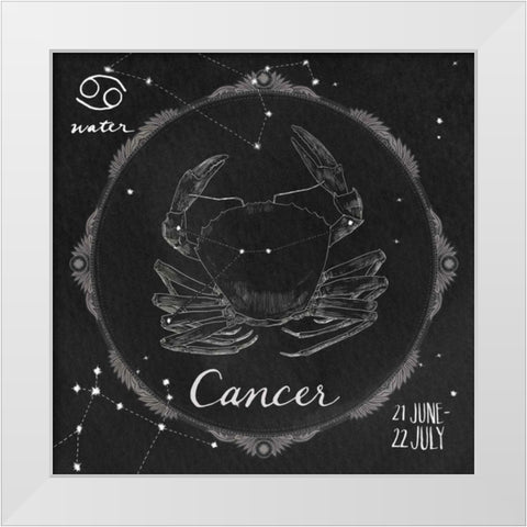 Night Sky Cancer White Modern Wood Framed Art Print by Miller, Sara Zieve
