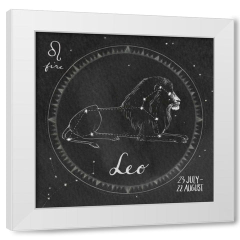 Night Sky Leo White Modern Wood Framed Art Print by Miller, Sara Zieve