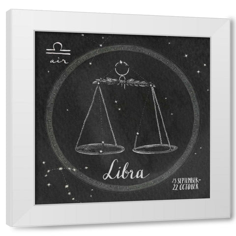 Night Sky Libra White Modern Wood Framed Art Print by Miller, Sara Zieve