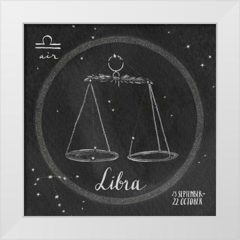 Night Sky Libra White Modern Wood Framed Art Print by Miller, Sara Zieve