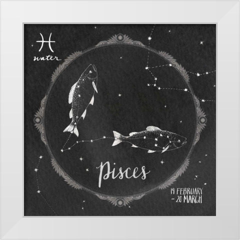 Night Sky Pisces White Modern Wood Framed Art Print by Miller, Sara Zieve