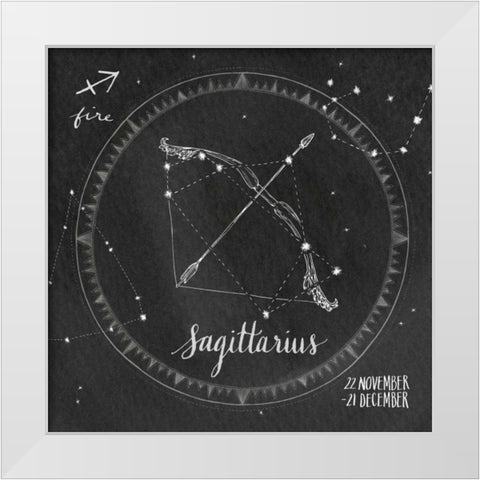 Night Sky Sagittarius White Modern Wood Framed Art Print by Miller, Sara Zieve