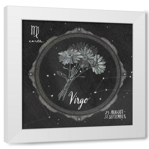 Night Sky Virgo White Modern Wood Framed Art Print by Miller, Sara Zieve