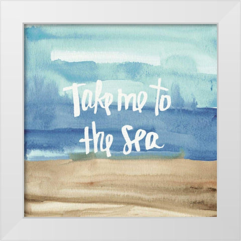 Coastal Breeze Quotes II White Modern Wood Framed Art Print by Tavoletti, Anne