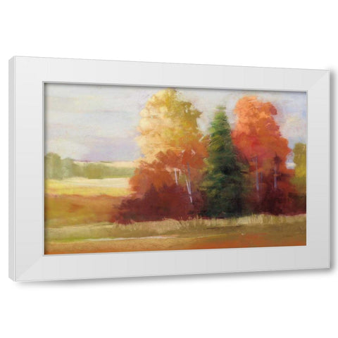 Autumn Leaves White Modern Wood Framed Art Print by Rowan, Carol
