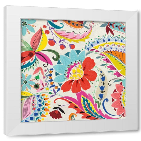 Boho Paisley II White Modern Wood Framed Art Print by Wild Apple Portfolio