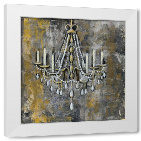 Vintage Chandelier II White Modern Wood Framed Art Print by Vassileva, Silvia