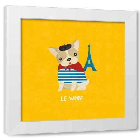 Good Dogs French Bulldog Bright White Modern Wood Framed Art Print by Hershey, Moira
