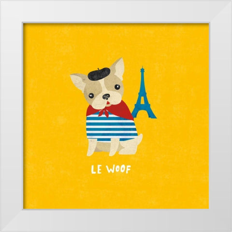 Good Dogs French Bulldog Bright White Modern Wood Framed Art Print by Hershey, Moira