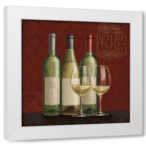 Bistro Paris White Wine v.2 White Modern Wood Framed Art Print by Penner, Janelle