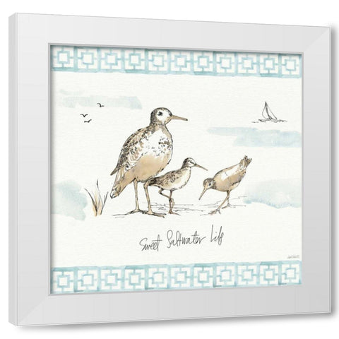 Sandpiper Sea I White Modern Wood Framed Art Print by Tavoletti, Anne