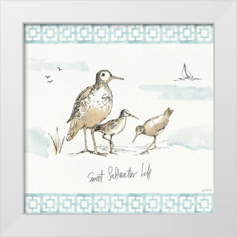 Sandpiper Sea I White Modern Wood Framed Art Print by Tavoletti, Anne