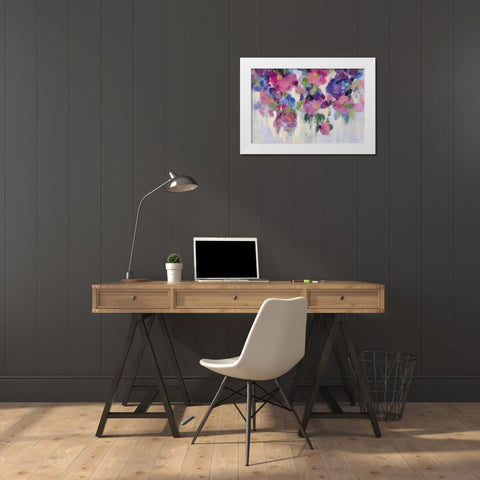Pink and Blue I Crop White Modern Wood Framed Art Print by Vassileva, Silvia
