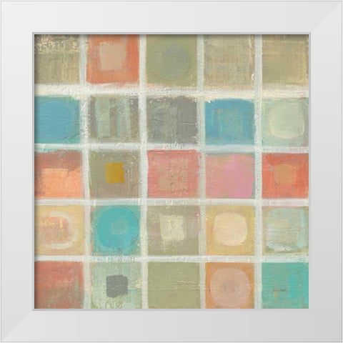 Sea Glass Mosaic Tile I White Modern Wood Framed Art Print by Vassileva, Silvia