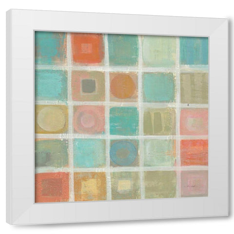 Sea Glass Mosaic Tile II White Modern Wood Framed Art Print by Vassileva, Silvia