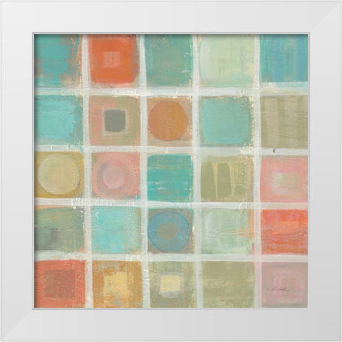 Sea Glass Mosaic Tile II White Modern Wood Framed Art Print by Vassileva, Silvia