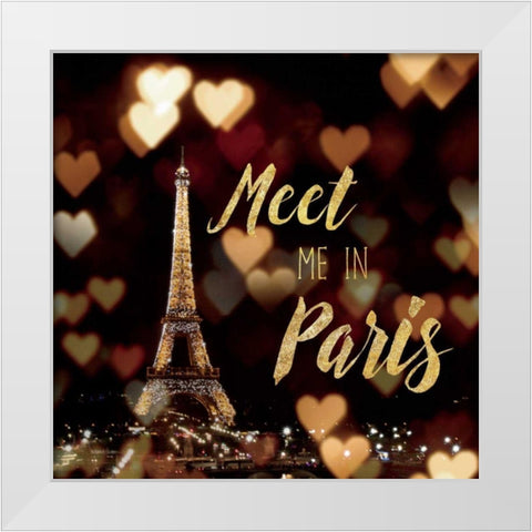 Meet Me in Paris White Modern Wood Framed Art Print by Marshall, Laura