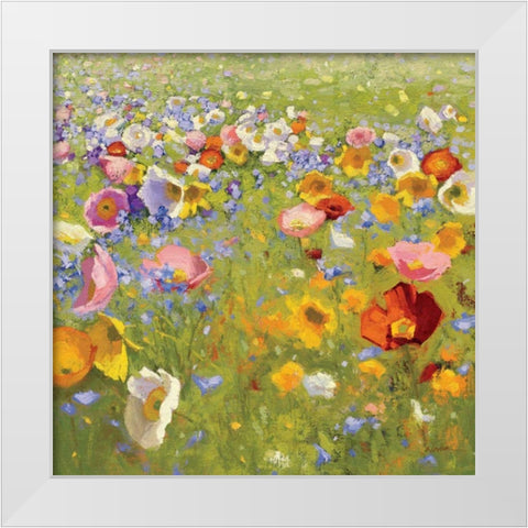 Champ de Fleur I White Modern Wood Framed Art Print by Novak, Shirley