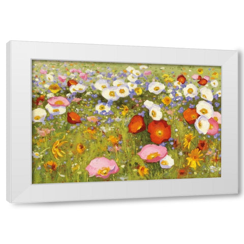 Champ de Fleur III White Modern Wood Framed Art Print by Novak, Shirley