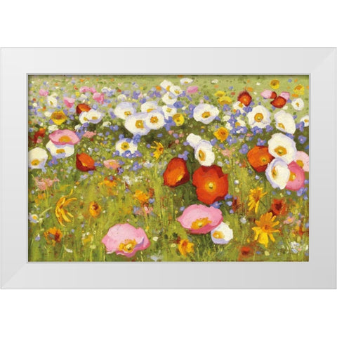 Champ de Fleur III White Modern Wood Framed Art Print by Novak, Shirley