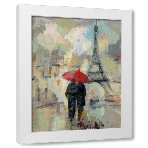 Rain in the City II White Modern Wood Framed Art Print by Vassileva, Silvia