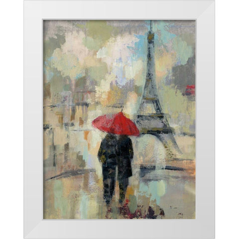 Rain in the City II White Modern Wood Framed Art Print by Vassileva, Silvia