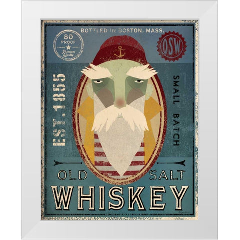 Fisherman VIII Old Salt Whiskey White Modern Wood Framed Art Print by Ryan, Fowler