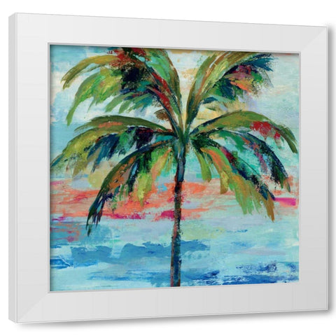 California Palm I White Modern Wood Framed Art Print by Vassileva, Silvia