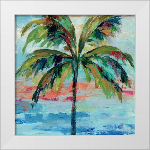 California Palm I White Modern Wood Framed Art Print by Vassileva, Silvia