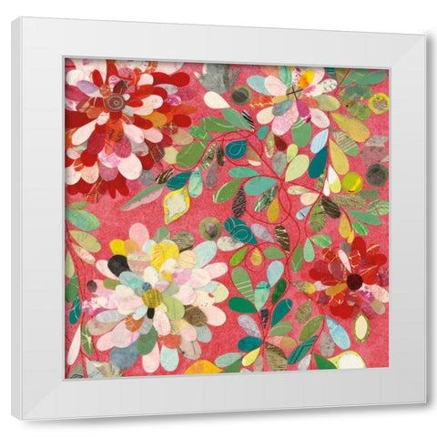 Red and Pink Dahlia II White Modern Wood Framed Art Print by Boggs, Candra