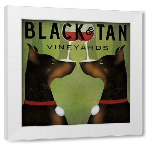 Double Doberman Vineyards White Modern Wood Framed Art Print by Fowler, Ryan