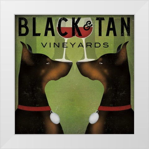 Double Doberman Vineyards White Modern Wood Framed Art Print by Fowler, Ryan