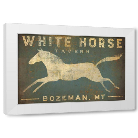 White Horse Running White Modern Wood Framed Art Print by Fowler, Ryan