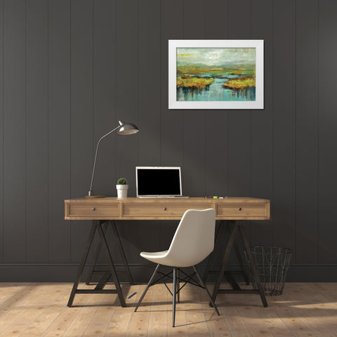 Spring Landscape White Modern Wood Framed Art Print by Vassileva, Silvia