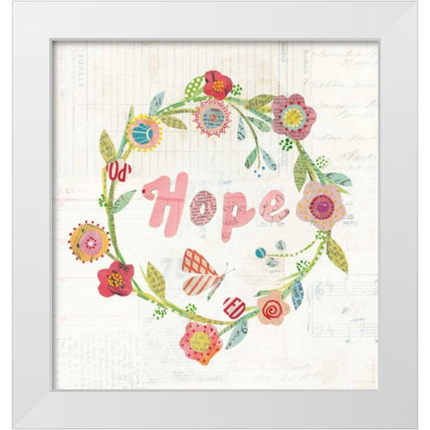 Wreath Inspiration II White Modern Wood Framed Art Print by Prahl, Courtney