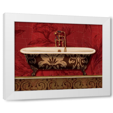 Royal Red Bath I White Modern Wood Framed Art Print by Audit, Lisa