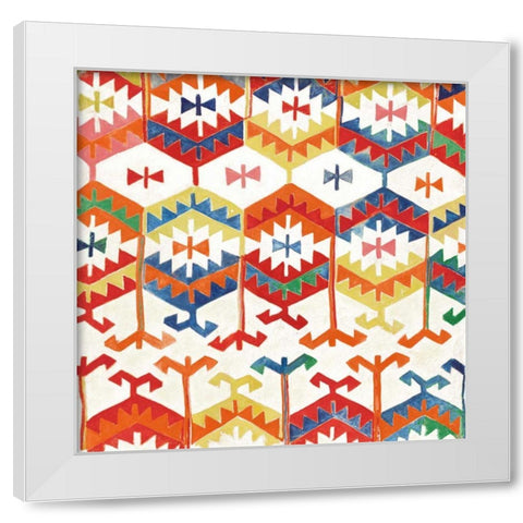 Southwest Pattern I Bright White Modern Wood Framed Art Print by Hristova, Albena