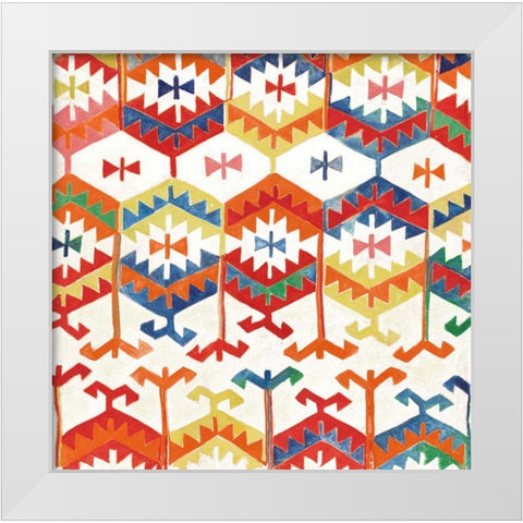 Southwest Pattern I Bright White Modern Wood Framed Art Print by Hristova, Albena