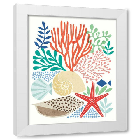 Under Sea Treasures VI White Modern Wood Framed Art Print by Mullan, Michael