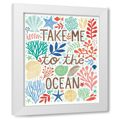 Under Sea Treasures IV White Modern Wood Framed Art Print by Mullan, Michael