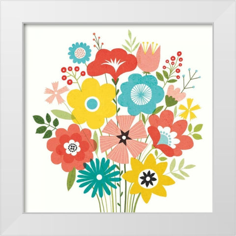 Seaside Bouquet IV White Modern Wood Framed Art Print by Mullan, Michael
