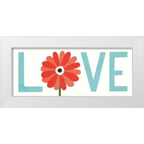 Seaside Bouquet Love White Modern Wood Framed Art Print by Mullan, Michael