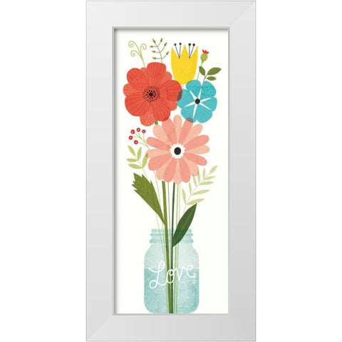 Seaside Bouquet VI Mason Jar White Modern Wood Framed Art Print by Mullan, Michael