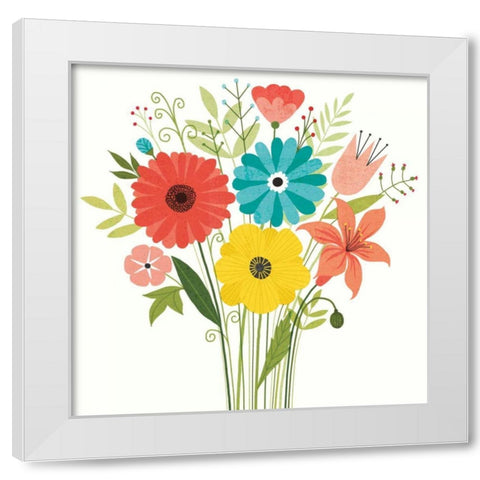 Seaside Bouquet III White Modern Wood Framed Art Print by Mullan, Michael